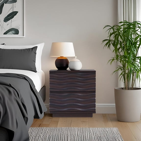 Origins by Alpine Contemporary Ruby Nightstand, Antique Brown