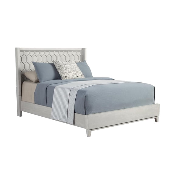 Origins by Alpine Denver Full Size Wood Panel Bed in Light Gray