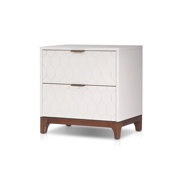 Origins by Alpine Kara 24 in. W Wood 2 Drawer Nightstand