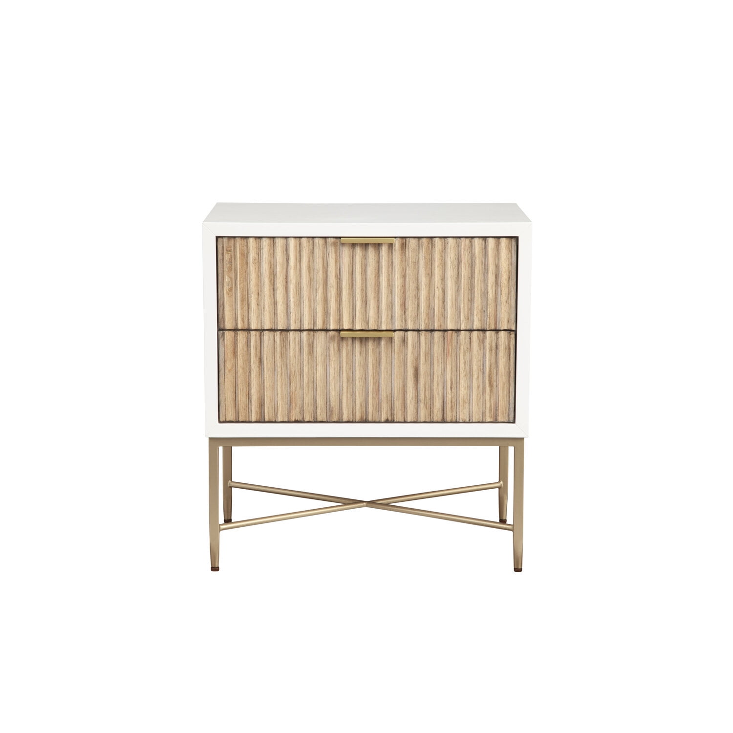 Origins by Alpine Larsen 2 Drawer Nightstand in White