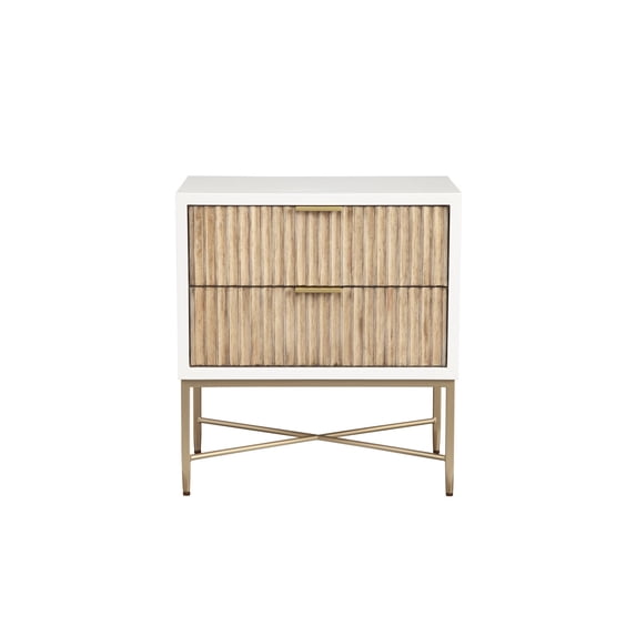 Origins by Alpine Larsen 2 Drawer Nightstand in White