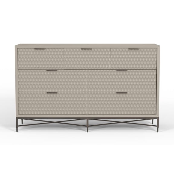 Origins by Alpine Milo 7 Drawer Dresser in Taupe