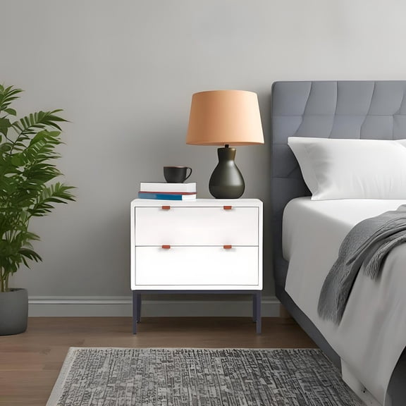 Origins by Alpine Modern Wilma Nightstand, White