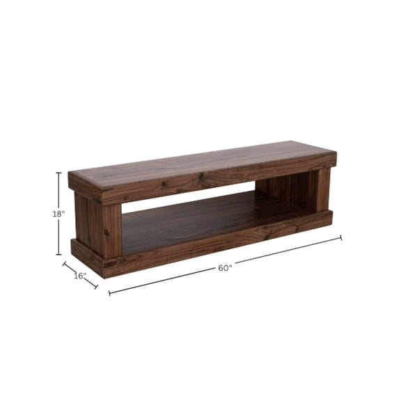 Origins by Alpine Rustic Modern Sequoia Entry Bench, Walnut