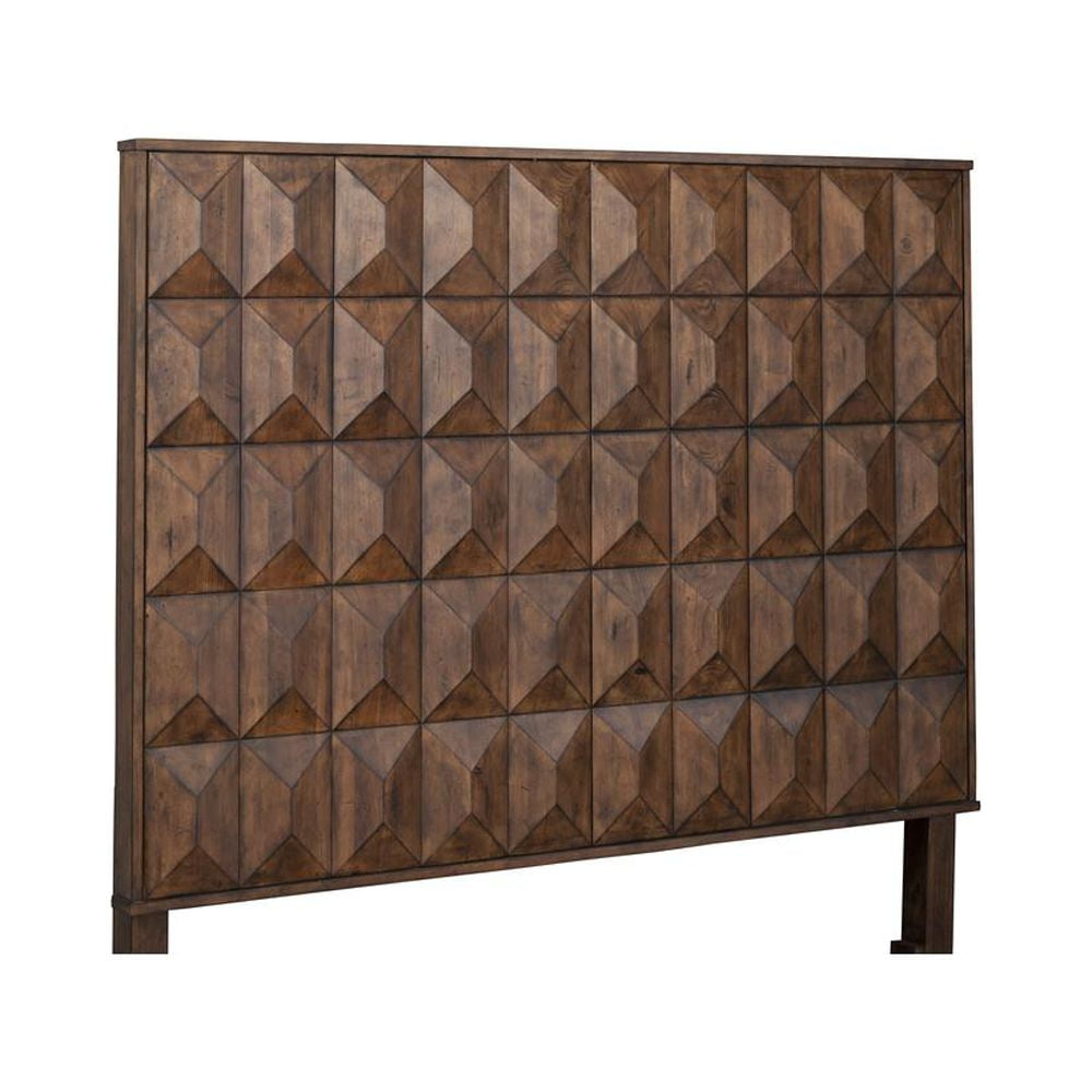 Origins by Alpine Trig Queen Wood Headboard in Antique Brown