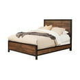 thumbnail image 1 of Transitional Two Tone Full Size King Bed with Panel Headboard, Brown- Saltoro Sherpi, 1 of 5