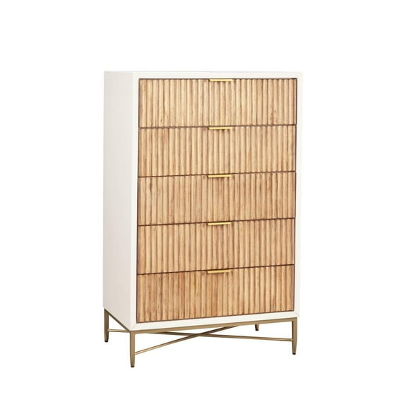 Origins by Alpine Wood 5 Drawer Larsen Chest in White