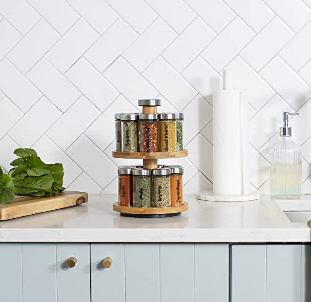 Orii 16 Jar Spice Rack with Spices Included - Rotating Countertop 2 ...