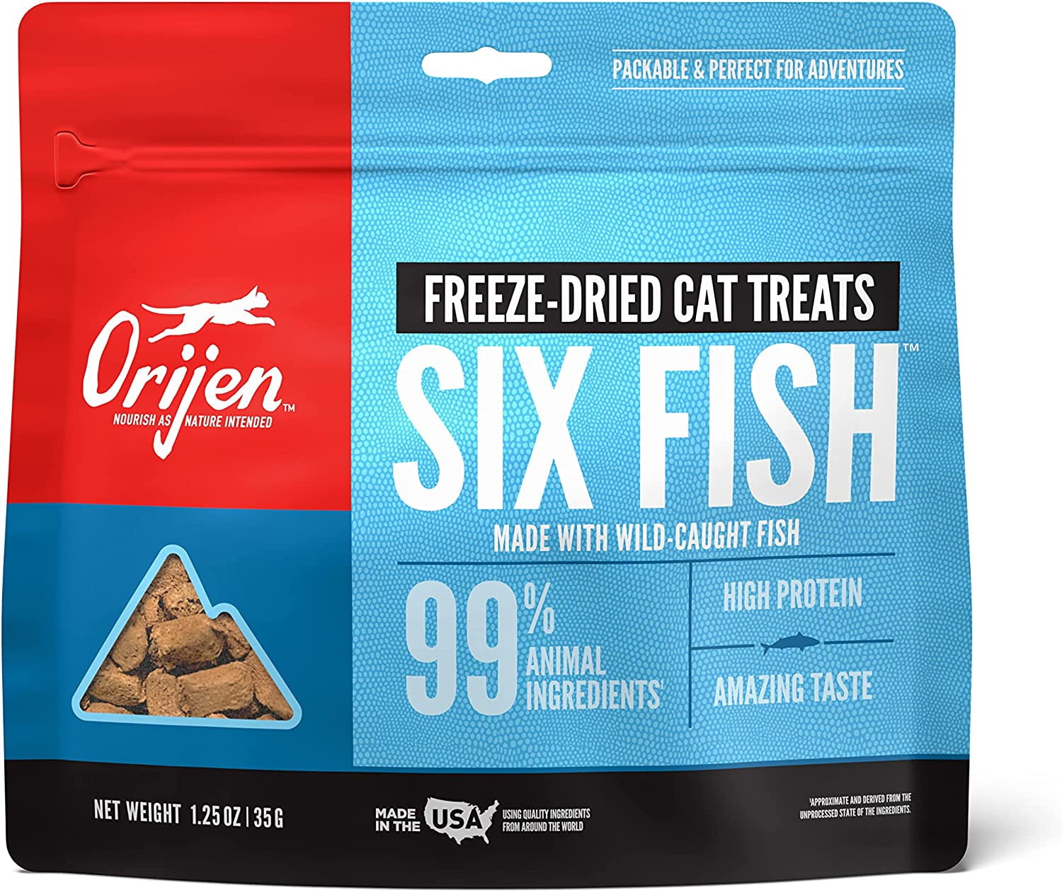 Orijen Six Fish Biologically Appropriate Freeze Dried Cat Treats, 1.25 oz