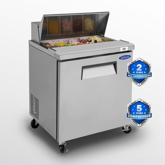 Ndrfhaj Food Prep Table Refrigerators, Stainless Steel