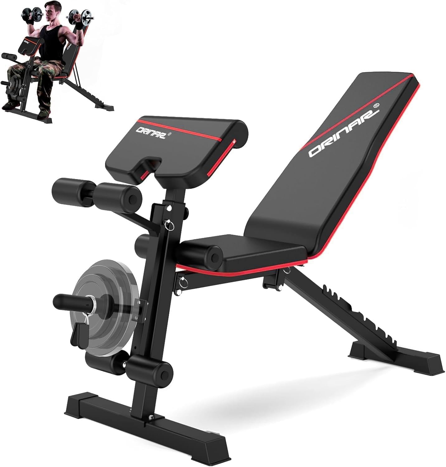 Orinar Weight Bench Press, Strength Training Adjustable Workout Benches for Full Body, Gym Benches for Incline Decline Exercise