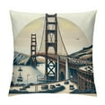 thumbnail image 1 of Orinice  18x18 Inch Cushion Case Decor Gate Bridge, American Landmark Golden Gate Bridge Farmhouse Throw Pillow Cover Home Pillowcase Decorations for Sofa Couch Office Car White, 1 of 5