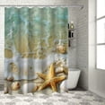 thumbnail image 1 of Orinice  4 Pcs Shower Curtain Set Starfish Seashore Summer Beach Sand Shell Fish Holiday Ocean Aquatic Beautiful with Non-Slip Rugs Toilet Lid Cover and Bath Mat Bathroom Decor Set  36x72, 1 of 7