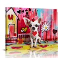 thumbnail image 1 of Orinice  Abstract Chihuahua Dog Art Print - Jean Michel Basquiat inspired style pop art wall decor - Sizes  16x12in, 1 of 6
