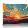 thumbnail image 1 of Orinice  Abstract Ocean Painting Wall Art Sunrise Sunset landscape Poster Into The Water I Go To Lose My Mind And Find My Soul Canvas Prints   20x16in, 1 of 6