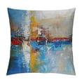 thumbnail image 1 of Orinice Abstract Painting Brush Strokes Decorative Throw Pillow Cover with Zipper Closure 18x18in, 1 of 5