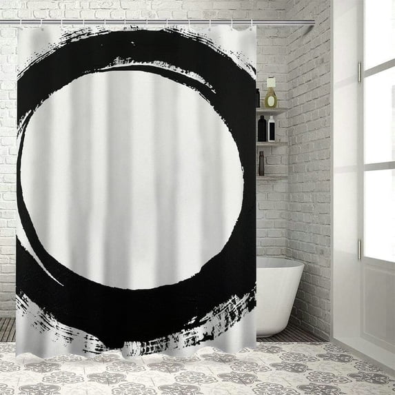 Orinice Abstract Shower Curtain Set with Hooks 100% Polyester Waterproof Bathroom Decor - Chic Modern Design 60x72