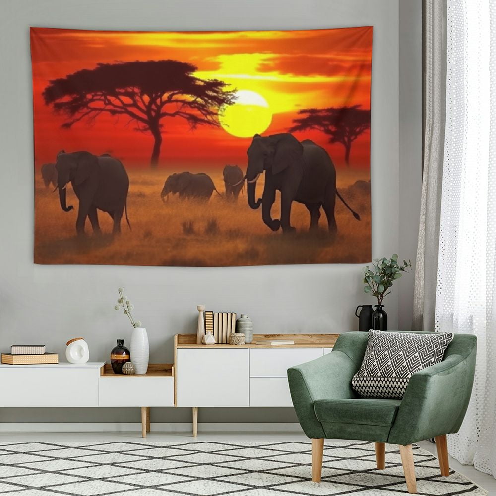 Orinice African Animal Sunset print Tapestry 60x40 inches Wall Tapestry Home  Decor for Bedroom Living Room 60x40in - Walmart.com, image size:1000x1000