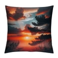 thumbnail image 1 of Orinice  African Throw Pillow Cushion Cover, Sunset Kwando River Caprivi Strip Namibia Evening Wilderness National Park, Decorative Square Accent Pillow Case,  White, 1 of 5