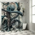thumbnail image 1 of Orinice Ambesonne Blue Shower Curtain, Nautical Concept Gothic Ocean Fantasy Sailor's Nightmare Siren, Fabric Bathroom Decoration Set 60x72, 1 of 7
