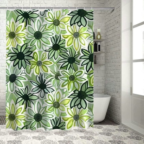 Orinice Ambesonne Floral Shower Curtain, Modern Floral Gorgeous Petals Prosperity Traditional Spring Garden Leaves, Fabric Bathroom Decoration Set With Hooks, 36x72