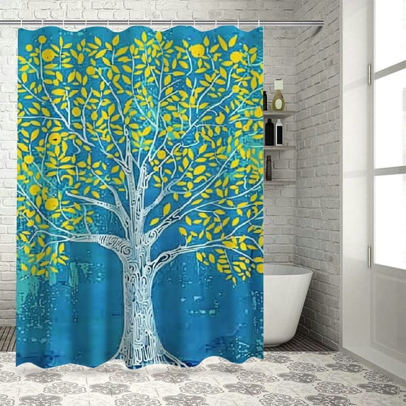 Orinice Ambesonne Tree of Life Shower Curtain, Graffiti Tree Illustration Oriental Harmony Design Mother Nature, Fabric Fabric Bathroom Decoration Set with Hooks, 60x72