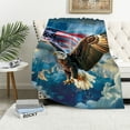 thumbnail image 1 of Orinice  American Eagle Fleece Blanket for Bed, 75" x 90" Queen Size Eagle Fleece Throw Blanket for Men, Women and Kids - Super Soft Plush Eagle Blanket Throw Print Blanket for Eagle Lovers 40x50in, 1 of 6