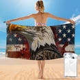 thumbnail image 1 of Orinice American Flag Bald Eagle Quick Dry Bath Towel 27.5x55in Ultra-Fine Fiber Towel for Travel and Home Use 55x27.5in, 1 of 7
