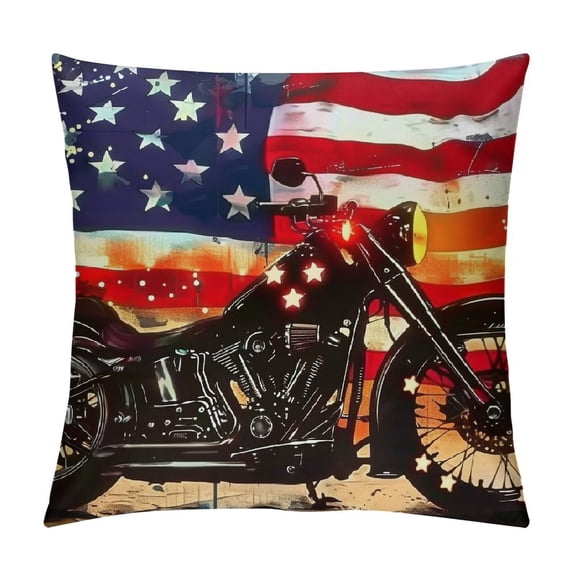 Orinice American Flag Graphic Decorative Pillow Cover for Home Couch Living Room Bed Sofa 24x24in