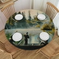 thumbnail image 1 of Orinice American Scene Painting Round Table Cover Stain Resistant Washable Indoor Outdoor Tablecloth Kitchen Dining Wedding Parties 100% Polyester Fiber 31-35, 1 of 8