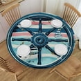 thumbnail image 1 of Orinice Anchors Steering Wheels Maximalism Round Table Cover Stain Resistant Washable Indoor Outdoor Tablecloth Kitchen Dining Wedding Parties 100% Polyester Fiber 31-35, 1 of 8