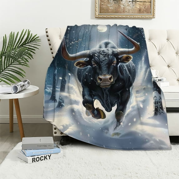 Orinice Animal Cow Flannel Throw Blanket, Super Soft Fuzzy Warm, Lightweight Fluffy Plush Blanket for Bed Sofa Couch Travel Nap Throws Blanket 40x50in