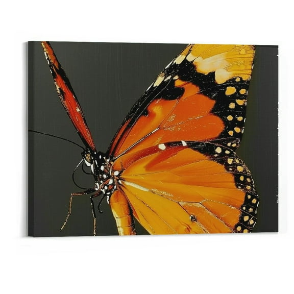 Orinice Animals Wall Art Canvas Prints 'Monarch and Glitter Butterfly' Insects 20x16in