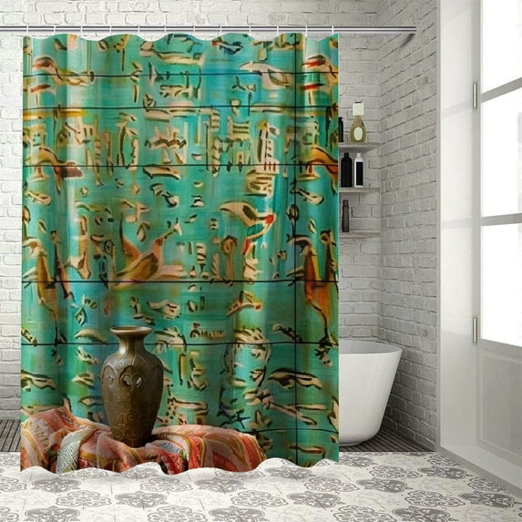 Orinice Art & Language Bathroom Decor Set Multi-Size Colorful Luxurious Graphic Print Polyester Fabric Fashion Shower Curtain with Hooks 36x72