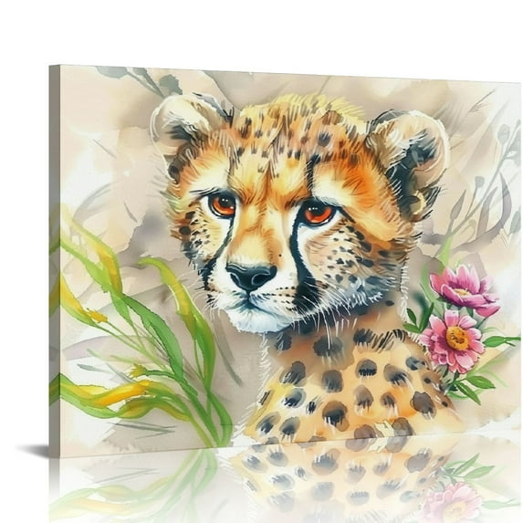 Orinice Baby Safari Animals Wall Art Prints - Nursery Decor - Jungle Nursery Pictures for Kids Boys Or Girls Room - Watercolor 16x12in
