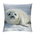 thumbnail image 1 of Orinice Baby Seal Snow Cute Graphic Decorative Cushion Throw Pillow Cover for Home Couch Living Room Bed Sofa Soft and Durable Winter High-Quality 1PC 22x22in, 1 of 5