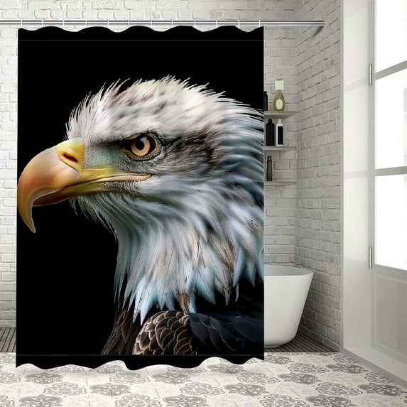 Orinice Bald Eagle Bathroom Decor Set Colorful Luxurious Graphic Print Polyester Fabric Fashion with Hooks Home Bathtubs Shower Curtain Decoration Set 36x72