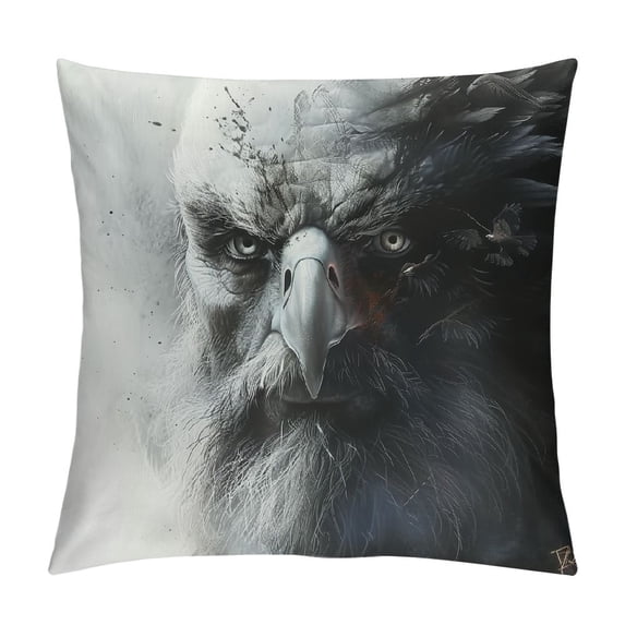 Orinice Bald Eagle Fantasy Character Graphic Decorative Cushion Throw Pillow Cover for Home Couch Living Room Bed Sofa - 1PC 24x24in