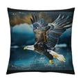 thumbnail image 1 of Orinice Bald Eagle Graphic Decorative Cotton Linen Cushion Throw Pillow Cover for Home Couch Living Room Bed Sofa, Printed on Both Sides, All Seasons Pillowcase 1PC 22x22in, 1 of 5