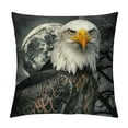 thumbnail image 1 of Orinice Bald Eagle Moon Wildlife Graphic Decorative Cushion Throw Pillow Cover 20x20in, 1 of 5