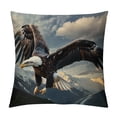 thumbnail image 1 of Orinice Bald Eagle Mountain Range Symbolism Graphic Decorative Pillow Cover for Home Couch Living Room Bed Sofa 22x22in, 1 of 5