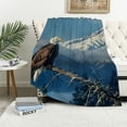 thumbnail image 1 of Orinice Bald Eagle Mountain Wildlife Soft Fleece Blanket for All Seasons, Lightweight Throw Blanket for Living Rooms Sofa Decor, Cow Gifts, Multiple Sizes Available 60x80in, 1 of 6