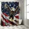 thumbnail image 1 of Orinice Bald Eagle Stars and Stripes Bathroom Decor Set with Hooks, Colorful Luxurious Graphic Print Polyester Fabric Shower Curtain for American Independence Day Celebration, Multi Size, 1 of 7