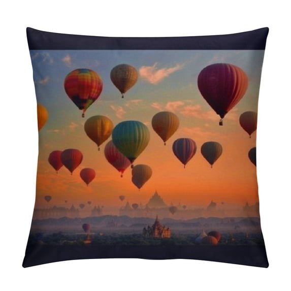 Orinice Balloons Graphic Decorative Pillow Cover for Home Couch Living Room Bed Sofa 22x22in