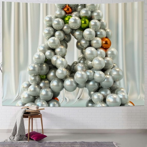 Orinice Balls 3D Render Tapestry Wall Hanging Unique Style Graphic Tapestries Home Wall Decor Art for Living Room Bedroom Apartment Farmhouse Dorm 60x50inch