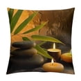 thumbnail image 1 of Orinice Bamboo Leaf Graphic Decorative Throw Pillow Cover for Home Couch - Durable Cotton Linen Fabric - Hidden Zipper Closure - Multi-Purpose Use - 1PC 12x12in, 1 of 5