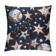 thumbnail image 1 of Orinice Baseball Stars Bat Graphic Decorative Throw Pillow Cover for Home Couch Living Room Bed Sofa - Square, Year-Round Use, 1PC 22x22in, 1 of 5