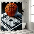 thumbnail image 1 of Orinice Basketball Court Bathroom Decor Set Multi Size Colorful Luxurious Graphic Print Polyester Fabric Fashion with Hooks Shower Curtain Set 60x72, 1 of 7