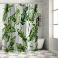 thumbnail image 1 of Orinice Bathroom décor set, shower curtain with tropical plants with 12 hooks for bathroom, green banana palm leaves, natural freshness 60x72, 1 of 7