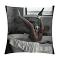 thumbnail image 1 of Orinice Bathtub Wine Graphic Decorative Throw Pillow Cover for Home Couch Living Room Bed Sofa, Square Style, Multipurpose Use, 1PC 22x22in, 1 of 5